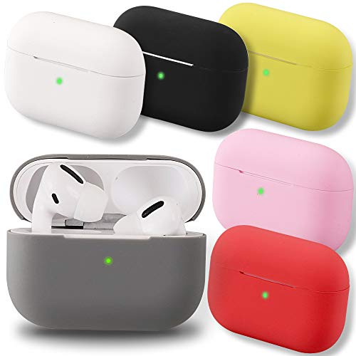 Cozihom 6er Pack AirPods Pro Case Cover Silikon Schutz Skin Kompatibel mit Apple AirPod Pro Stoßdämpfende Schutzhülle