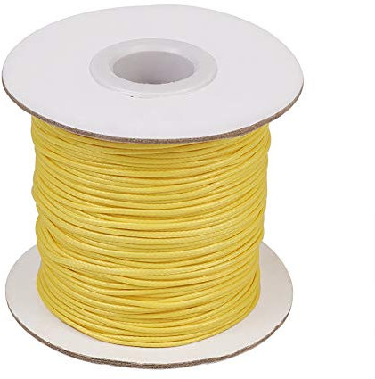 Bobina di filo di poliestere cerato, 1 mm, per gioielli fai da te, collane, bracciali, fai da te, color oro