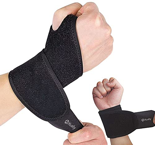 Hually Handgelenk Bandagen, (2er-Set) Verstellbare Handgelenkstütze mit Klettverschluss, Daumenbandage, Atmungsaktivem Handgelenk-Wickelband Bietet Handunterstützung für Fitness, Gewichtheben