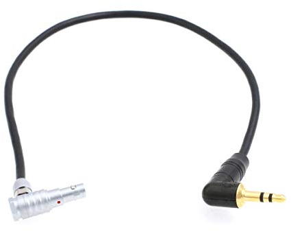 HangTon 3,5 mm Audiokabel für ARRI Alexa Mini, RED V-Raptor, Z CAM E2 Kamera, rechtwinklig 1/8'' TRS auf 00B 5 Pin 30 cm