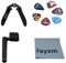 Rayzm Gitarrensaitenwickler/Bridge Pin Extractor, Gitarrensaitenschneider/Pin Puller, 6 Stück Celluloid Guitar Picks Plektren, 30 cm Mikrofaser-Poliertuch für Musikinstrumente