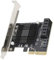 PCIE SATA Card 5 Port, PCIE to SATA Expansion Card PCI‑E to 5 Ports SATA3.0 Module Adapter Converter Board JMB585 Chip for OS X/ Windows7/8/10
