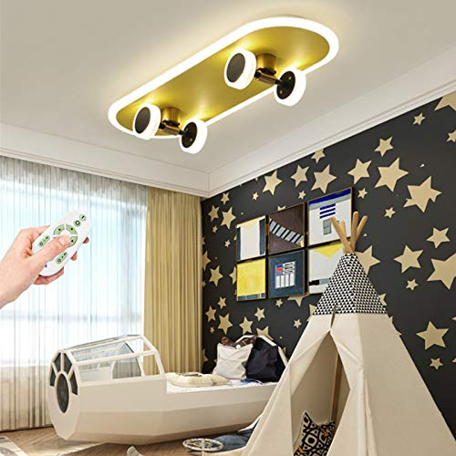 LED Kinder Deckenlampe Moderne Kinderzimmer Cartoon Skateboard Deckenleuchte Jungen Und Mädchen Deckenlicht Dimmbar 32W Acryl Kronleuchter Schlafzimmer Wohnzimmer Kindergarten Innenbeleuchtung Lampe,A