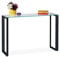 Relaxdays Cristal, Mesa de Entrada Estrecha, HBT: 75 x 110 x 35 cm, Consola de Metal, Pasillo y salón, Negro Recibidor, Mueble Auxiliar, Acero, 1 Pieza