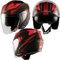 Jet Doppeltvisier Motorradhelm City ECE 22-06 Zertifikat Mattt Schwarz Rot XL