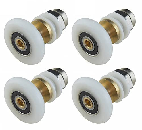 FACULX 4PCS Shower Door Rollers,Roller Diameter 25mm/28mm for The Bathroom Glass Sliding Door Pulleys/Runners/Wheels,Strong Load-Bearing Capacity, Ultra-Quiet Shower Glass Door Rollers Replacement