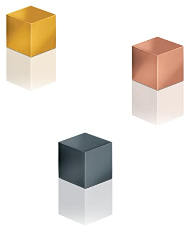 SIGEL BA724 Neodym-Magnete Cube-Design, eloxiertes Aluminium, 3 Stück, 11x11x11 mm SuperDym, für Glas-Magnettafeln und Glas-Whiteboards