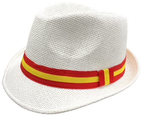 Sombrero Paja de Papel Hombre Mujer Gorra Panamá Verano Playa de ala Corta Moda Unisex, Accesorios para Disfraces, Talla única (YJ-83-BLANCO)