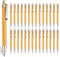 CYH Bambus Holzkugelschreiber Set, 30 Stück Holz Kugelschreiber Schreibgerät, Nachhaltiges Kugelschreiber Set für Schreiben, Journaling, Büroalltag, Schule, Abschlussgeschenk