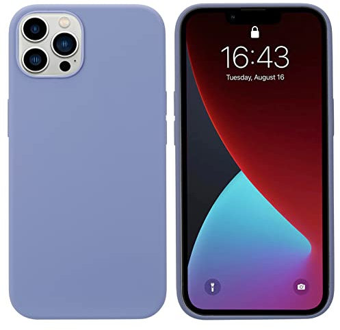 THBY Cover iPhone 13 Pro,Custodia Antiurto Gomma Gel Silicio Liquido con Fodera Tessile Microfibra Morbida Silicone Case Protettiva Cover per Apple iPhone 13 Pro.(6.1 inch,Viola)