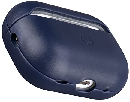 Maogoam für AirPods Pro 2 Case Leder mit Sync-Taste, Echtes pflanzlich gegerbtes Rindsleder Etui für AirPods Pro 2. Generation 2022, Elegantes Design, Front LED sichtbar, Blau