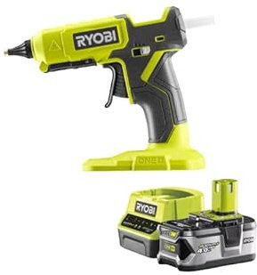 RYOBI Confezione Pistola per Colla a 2 Temperature 18V OnePlus RGL18-0 - 1 Batteria 4.0Ah - 1 Caricatore rapido RC18120-