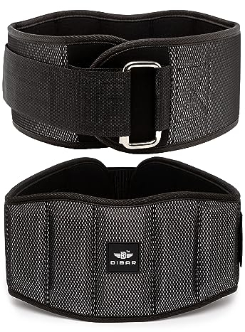 DIBAR Gewichthebergürtel Männer-Damen,Fitness,Gewichtheben,Kreuzheben,Kniebeugen,Crossfit,Intensives Training-Lendenwirbelbereich von 15,5cm mit 5 Kanälen von EVA12cm im Bauch und Seitenbereich (XL)