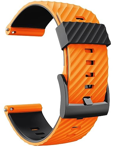 HABITZ Compatibile for il cinturino Suunto 7/Suunto 9 Compatibile for il cinturino di ricambio for cinturino sportivo in silicone morbido Suunto 9 Baro/9 Spartan/9 GPS (Color : Orange Black, Size :