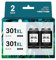 MeetRGB Druckerpatronen für hp 301 Multipack Ersatz für HP 301 Druckerpatronen für HP Envy 4500 5530 4502 4507 OfficeJet 2620 4630 4632 DeskJet 2540 1000 1010 1050 1050A (2 Schwarz)