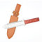 FISHTEC - Hori Hori Gartenmesser - Messer mit gebogener und gezackter Klinge - Messer mit Skala 15 mm - Gürteltasche - Tannenholz