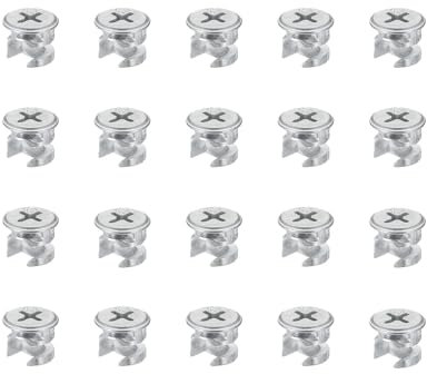 20pcs Threaded Inserts for Wood, Threaded Inserts, Cam Locks, Lock Nut for Furniture, Cam Lock, Furniture Bolts 12x12mm Joint Connector Locking Nuts Furniture Connecting Cam Fittings