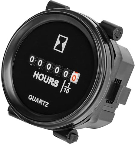 Yooreal AC110V-250V Jauge d’horlogerie mécanique ronde numérique compteur d’heures, étanche IP67 pour tracteur de jardin voilier Tondeuse à gazon à rayon de braquage zéro Générateur.