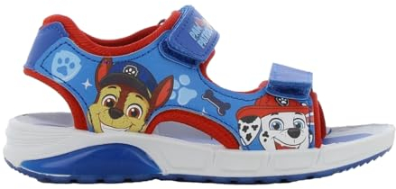 PAW Patrol Sandalen Kinder bis 6 Jahre, Kinderschuhe für Jungen oder Mädchen mit Chase und Marshall Motiv 27 EU, Sommer Schuhe mit Lichtern, ideal für Schönes Wetter, Blau