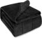 Sivio Sherpa Manta de forro polar para adultos, 7 kg, manta difusa con franela de felpa suave, reversible, tamaño doble, muy suave, extracálida, manta mullida, 120 x 180 cm, color negro