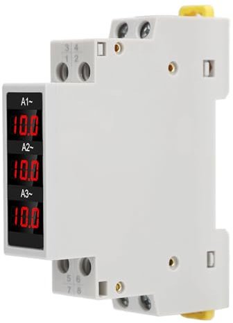 Misuratore di Potenza Voltmetro su Guida DIN Trifase, Display a LED AC80-500V 100A Amperometro Voltmetro Amperometro Voltaggio Amperometro
