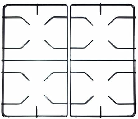 FIGEVIDA Kit 2 griglie 694091873 in ferro smaltato nero opaco 495 x 280 mm. per cucina piano cottura 4 fuochi - P5389/KIT per SMEG