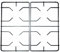 FIGEVIDA Kit 2 griglie 694091873 in ferro smaltato nero opaco 495 x 280 mm. per cucina piano cottura 4 fuochi - P5389/KIT per SMEG