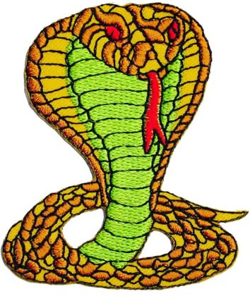Cobra Embroidered Iron on Patches Jackets Vests Snake Patch Halloween Patch