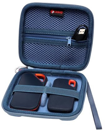 XANAD Hard Drive Case for Sandisk or Samsung SSD, Fit Sandisk Pro or Samsung T7 Shield/T7 Touch 250GB-4TB External Solid State Drives - Blue