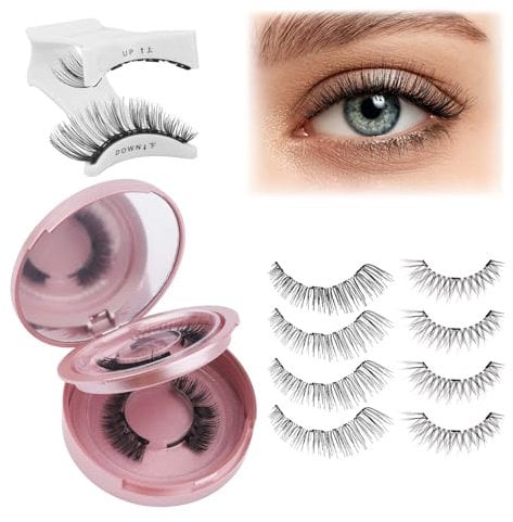 Fadlash Faux Cils Magnetique 3D Cils Magnetique Réutilisables 2 Paires Kit Faux Cils Magnetic Double Étanches Pas Besoin De Colle Avec Applicateur K8+604