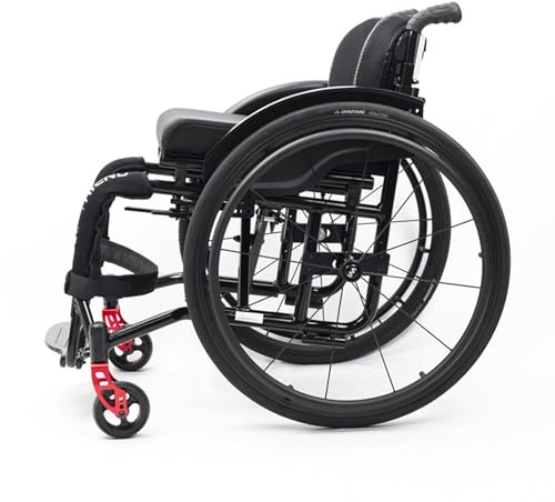 Selbstfahrender Sportrollstuhl,Ultraleicht Rollstuhl Leicht Faltbar Reiserollstuhl,Superleichter Rollstuhl mit Aluminiumrahmen, Premium Transportrollstuhl(40cm/15.7in,Black)