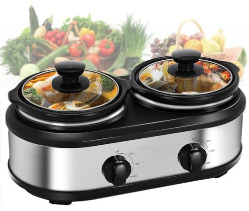 Cuisinière électrique, petite marmite 2 en 1 pour un usage domestique, marmite en céramique/1,25 L * 2 grande capacité/3 niveaux de réglage du feu, pour la cuisine à domicile