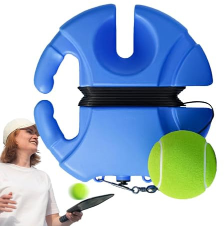 Tennistrainer-Set, Tennis-Rebound-Ballsaite, Tennistrainer-Set Rebound, Tragbares Tennistrainer-Set für Übungsausrüstung, inklusive 1 Saitenball, Tennis-Trainingsausrüstung für Anfänger, Erwachsene un