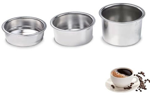 piezas de cesta de filtro de café de acero inoxidable de 51 mm, filtros de café reutilizables hechos de acero inoxidable, cesta de filtro poroso de pared simple (una / doble / cuatro tazas)