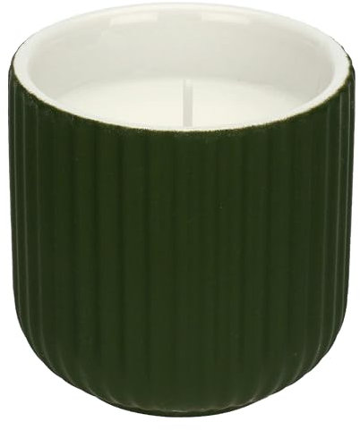 rituali domestici - grüne Kerze S aus Keramik, 7,5 x 7,5 cm, Tiefe 7,5 cm, Kollektion Sofficeluce