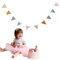 POHOVE Wimpelkette Kinderzimmer, Baumwollmischung, Bunte Farben, 3.1m, Dreieckig, Banner, Girlande