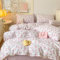 Freyamy Housse de Couette 220x240 Violet Feuilles Floral Parure de lit 2 Personne en Microfibre avec Fermeture Éclair Réversible Linge de Lit Fleurie avec 2 Taie d'oreiller 65 x 65 pour Filles Femmes