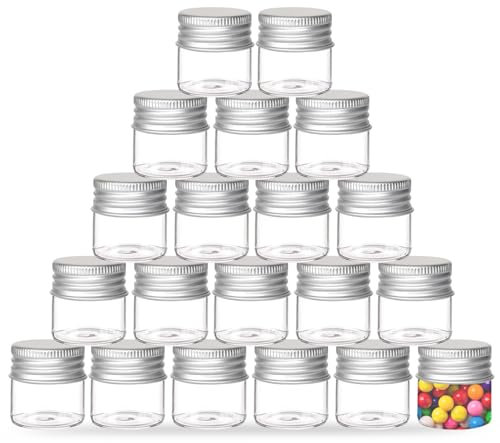 20 Stück Probe Glasflaschen, Kleine Gläser mit Deckel, Probenflaschen 10ml, Reagenzglas mit Schraubverschluss, Leere Kosmetikbehälter Glas, Für Probenflüssigkeit, Gewürze