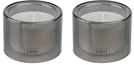 Schöner Wohnen Kollektion Duftkerze Mod. Cedar M, 2er Set Warmer, anregender Duft Weiß