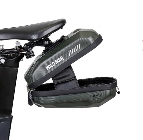 VERTAST wasserdichte Fahrrad Satteltasche 3D Hard Shell - Fahrradsitz Tasche mit Schnellverschluss - Leichtes Fahrrad Zubehör unter Sitzpack für Werkzeug MTB Rennrad E-Bike Citybike (Armee grün)