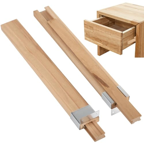 Schubladenschienen aus Holz, 2 Stück, 15,7 cm, Metall- und Holzgleiter für Küche, Möbel und Schubladenschienen