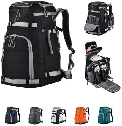 Heliar 55L-70L Erweiterbare Skischuhtasche - Wasserdichter, strapazierfähiger Rucksack mit mehreren Fächern, verstellbares Gurtband für Ski/Snowboard, bequemes gepolstertes Rückenteil, ideal für