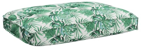 ZQQLVOO Paletten-Sitzkissen Blattmuster Großes Palettenkissen für Innen- und Außenbereich, Wasserabweisende Sitzauflage mit weicher Füllung 120x80x12 cm Oxford-Gewebe