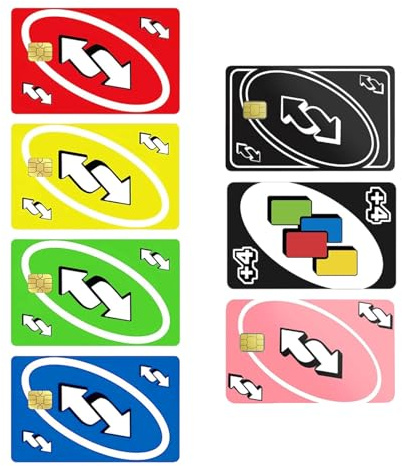 7 adesivi multicolore per carte di credito con personaggi dei cartoni animati adesivi divertenti carte di debito pelle copertura completa adesivo per carta di credito con segno freccia per banca