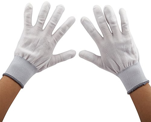 OEBUAFI Arbeitshandschuhe, antistatisch, langlebig, für elektronische Arbeiter, ökologische Handschuhe, geeignet für einen langjährigen Gebrauch (groß (graue Verschlusskante))