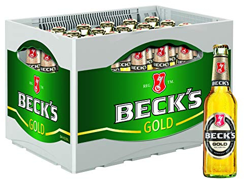 Beck's Gold Lager Flaschenbier, MEHRWEG (24 x 0.33 l) im Kasten, Pils/Lager Bier