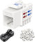 Cable Matters [UL Listed 25-Pack 10Gbps Cat6 Keystone Jacks, RJ45 Keystone Jack, Ethernet Keystone Jack in White with Keystone Punch-Down Stand for Patch Panel and Wall Plate