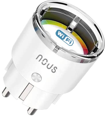 Nous A1 WiFi 16A Intelligente Presa con misuratore consumo elettrico, protezione sovratensione, temporizzatore, controllo remoto senza hub, Alexa, Google Home, Tuya Smart life 1 pezzo solo 2,4 GHz