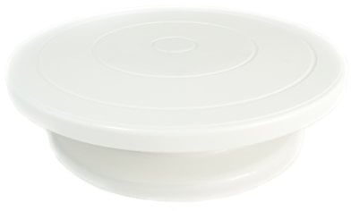 STÄDTER drehbare Tortenplatte, Ø 27,5 cm, Lebensmittelechter Kunststoff, Ideal zum Dekorieren und Servieren von Torten, Weiß