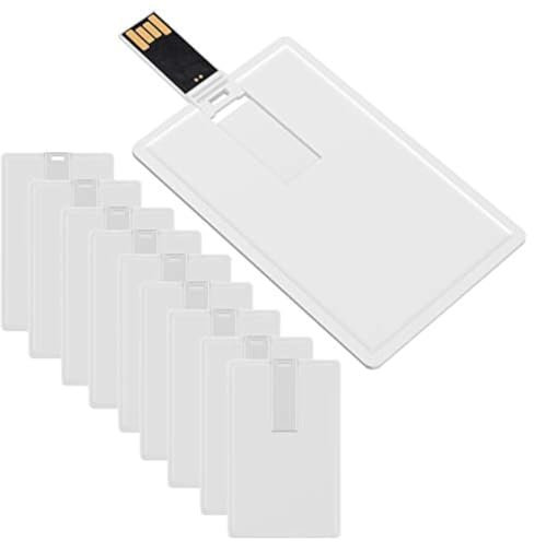 Premium 10-Pack Enfain Credit Card-Sized USB 2.0 Flash Drives White- 8GB Memory Sticks, Ideal for Banks, Bookstores, Libraries, Photo Booths, & Healthcare Services